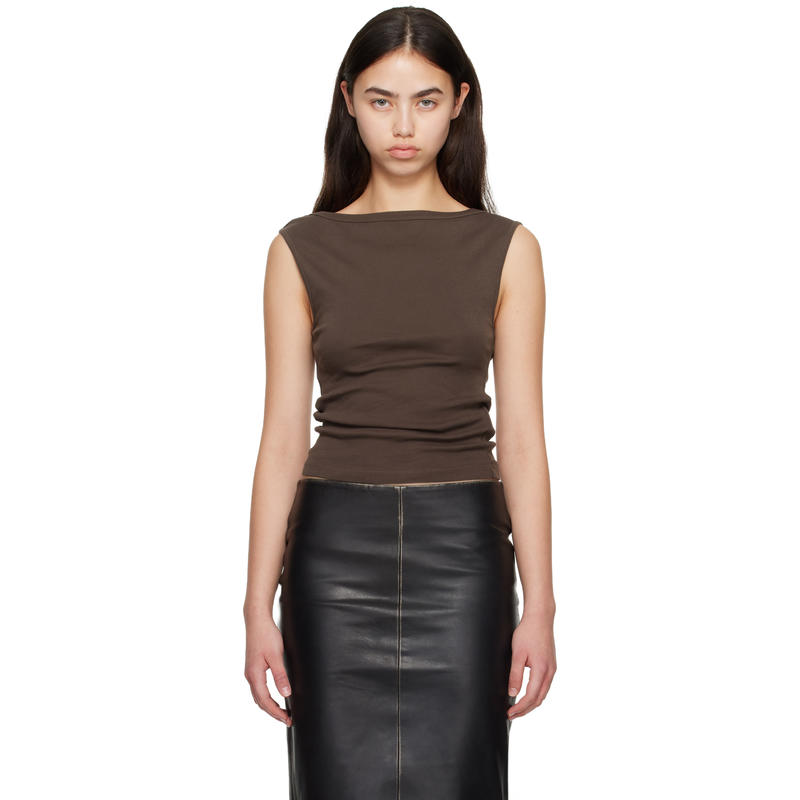 St. Agni 女士 T恤 棕色 Organic Cotton Ballerina 背心