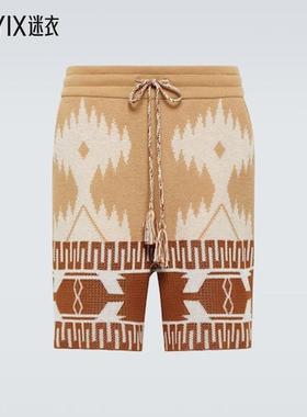 Alanui 男款Icon Piquet 棉质提花短裤 迷衣时尚