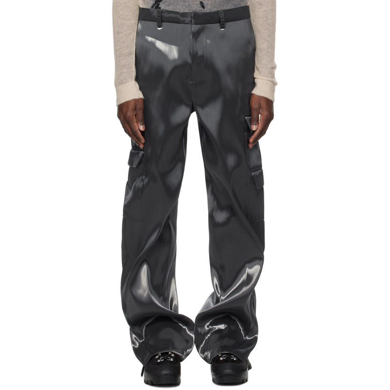 Heliot Emil 男士 长裤 灰色 Liquid Metal 工装裤