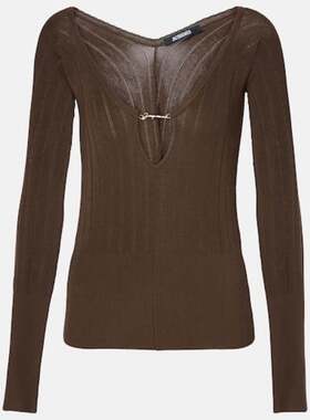 Jacquemus 雅克慕斯 女士 毛衣 Pralù 徽标罗纹针织上衣