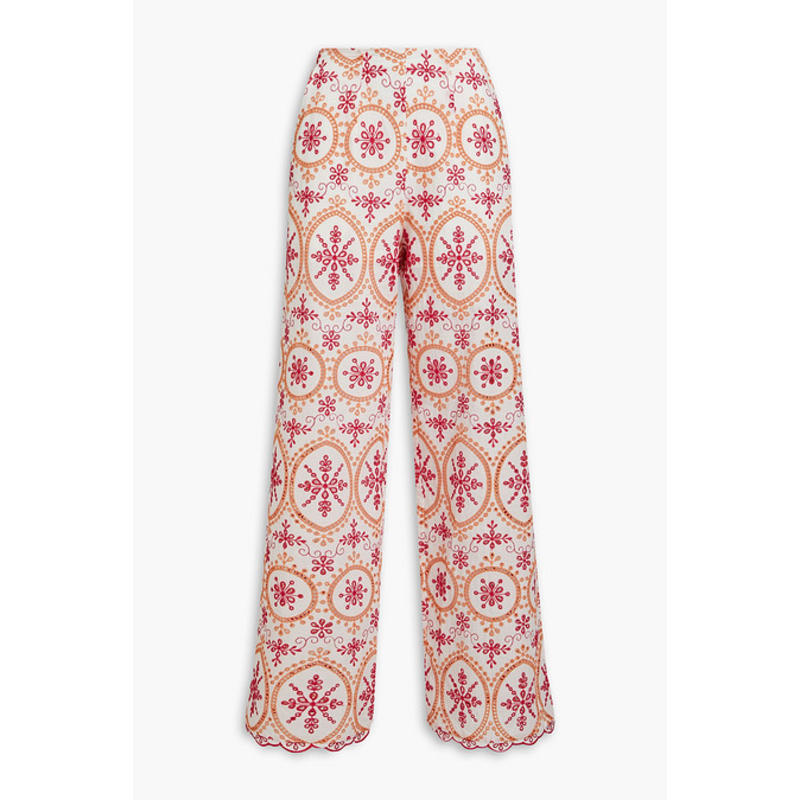 Charo Ruiz Ibiza 女士 长裤 Brigid 马德拉刺绣棉混纺阔腿裤