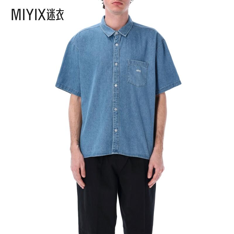 【春夏新品】Obey 男款Bigwig 牛仔布衬衫 迷衣时尚