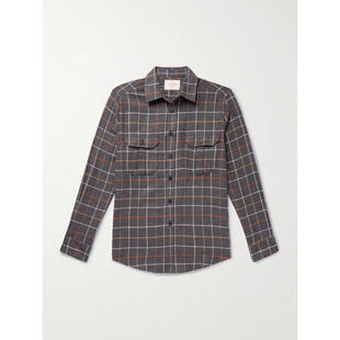 PORTUGUESE FLANNEL 男士 SS26 衬衫 Log 格纹有机棉质法兰绒衬衫