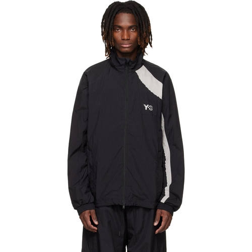 Y-3 男士 SS26 夹克 黑色 Raw Edge 3 Stripes Nylon Shell