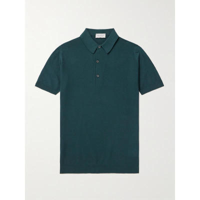 John Smedley 男士 衬衫 Roth Island 修身海滩棉质凸纹布Polo衫