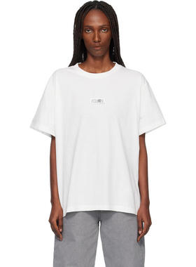 MM6 Maison Margiela马吉拉女士 T恤 灰白色 Numeric Cotton T 恤