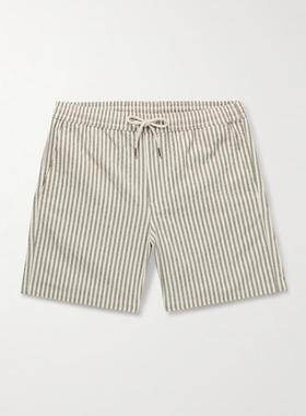 NN.07 男士 FW25 短裤 Gregor 直筒条纹棉混纺抽绳短裤