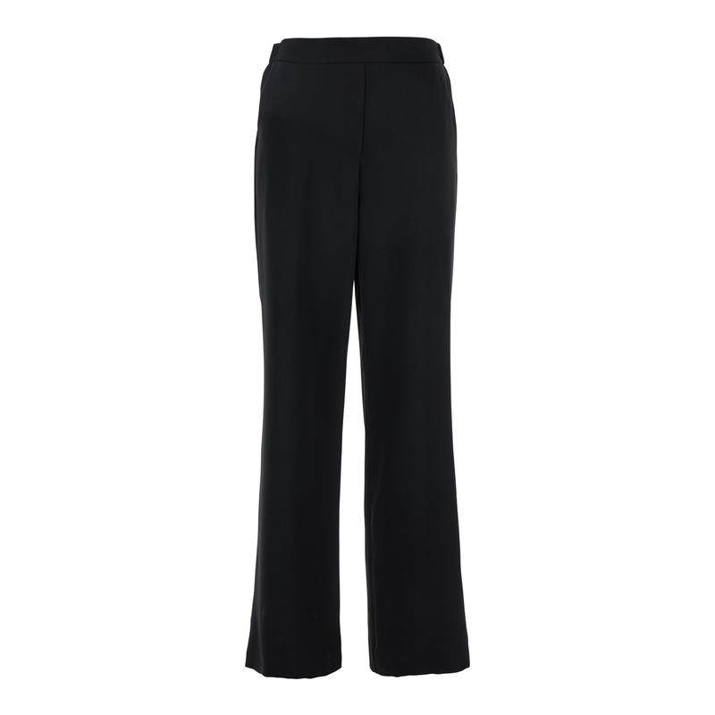 Plain 女士 SS25 长裤 黑色松紧带后束腰阔腿高科技布织女士长裤