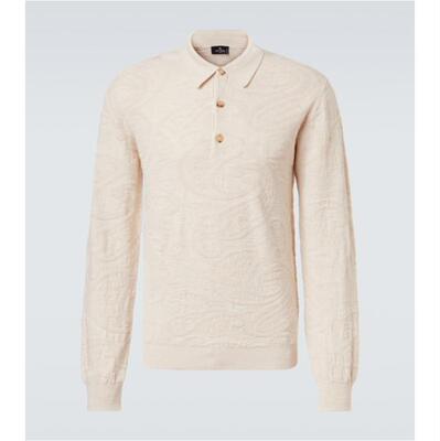 Etro 艾绰 男士 毛衣 提花羊毛混纺Polo
