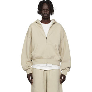 Essentials 男士 卫衣 灰褐色 Classic Fit Fleece Zip-Up 连帽衫