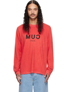 Edward Cuming 男士 T恤 红色 Long Cum T 恤