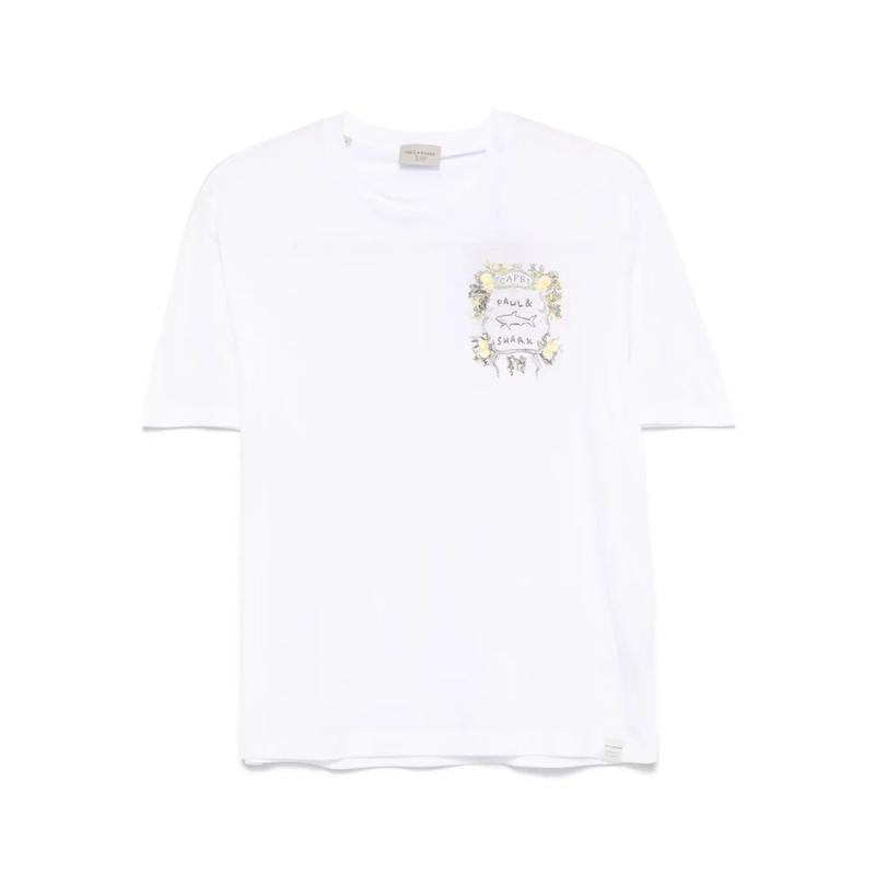 Paul  Shark 男士 SS25 T恤 CAPRI X 刺绣柔软针织T恤