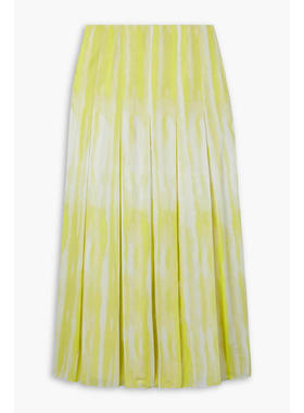 Akris 女士 超长裙 褶裥条纹棉纱长款半身裙
