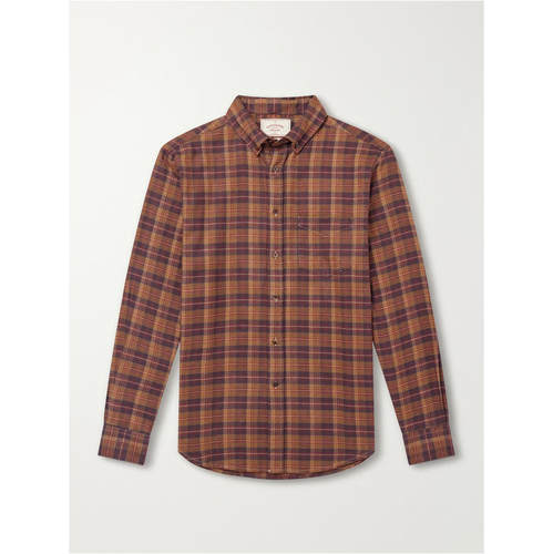 PORTUGUESE FLANNEL 男士 SS27 衬衫 Trigo 格纹磨毛棉质斜纹布