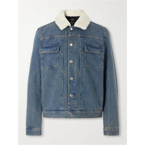 A.P.C. 男士 FW26 夹克 Justin 褶裥羊毛饰边牛仔布