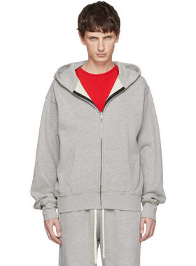 Les Tien 男士 卫衣 灰色 Heavyweight Zip 连帽衫