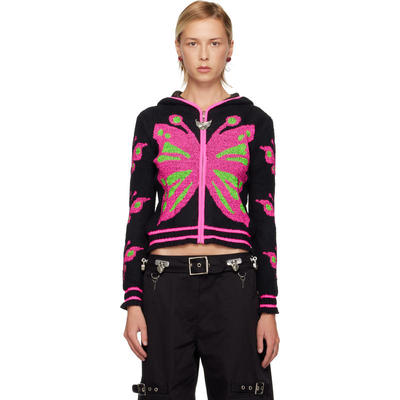 Chopova Lowena 女士 卫衣 黑色 Neon Butterfly 连帽衫