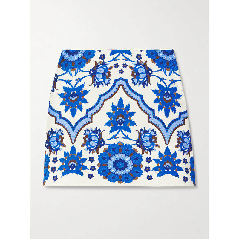 Cara Cara 女士 FW25 迷你裙 Chrissy 印花棉混纺缎面迷你半身裙,女装/女士精品,半身裙,淘宝优惠券,粉丝福利购,淘宝优惠卷