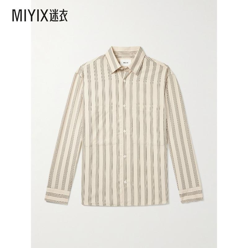 [秋冬新品]Nn07 男款Freddy TENCEL™ 条纹莫代尔混纺衬衫式夹克