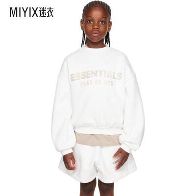 Essentials 男款白色 Fleece Crewneck 儿童套头衫 迷衣时尚