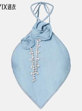 AREA 女款精饰花朵装饰棉质上衣 迷衣时尚