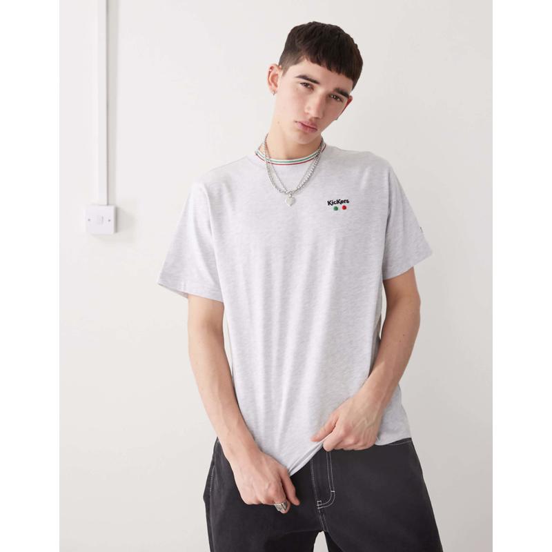 Kickers 男士 T恤  宽松款印花浅灰色T恤