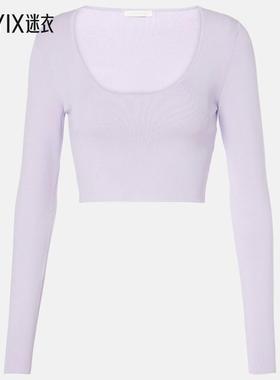 Zimmermann 女款Acacia 圆领罗纹针织短款上衣