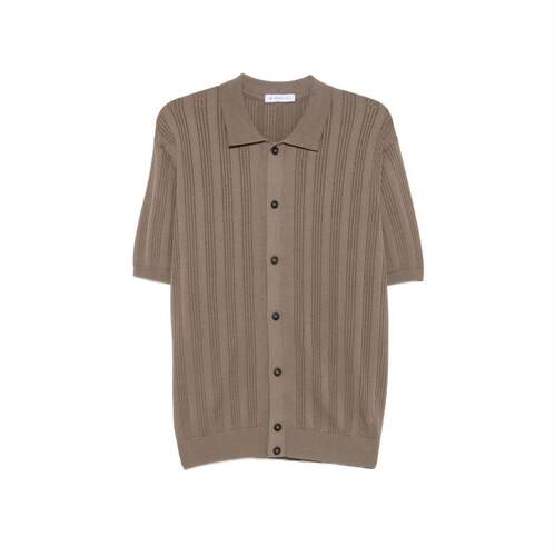 Manuel Ritz 男士 SS26 上衣 浅褐色棉质T恤衬衫