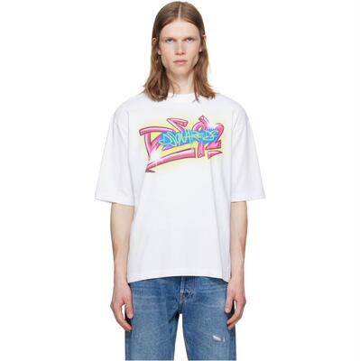 DSquared2 D二次方 男士 T恤 白色 Rebel Tags Loose Fit