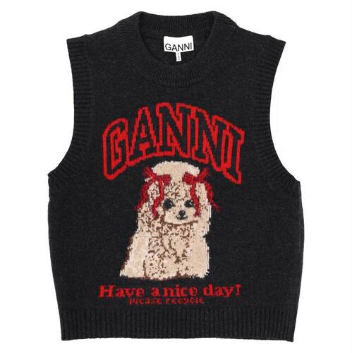 Ganni 甘尼 女士 SS26 马甲 JERSEY. 羊毛