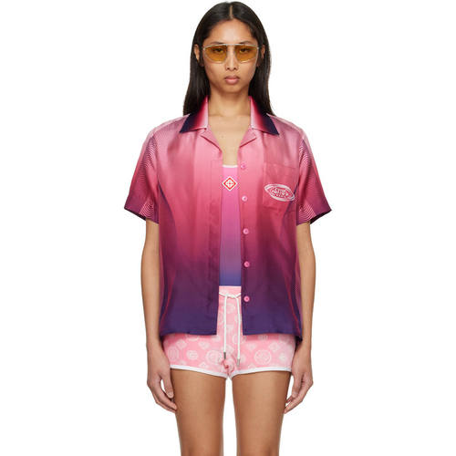 Casablanca 女士 衬衫 粉色 Gradient Short Sleeve Silk