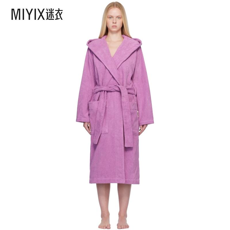 Tekla Fabrics 女款粉色 Terry Hooded 浴袍 迷衣时尚