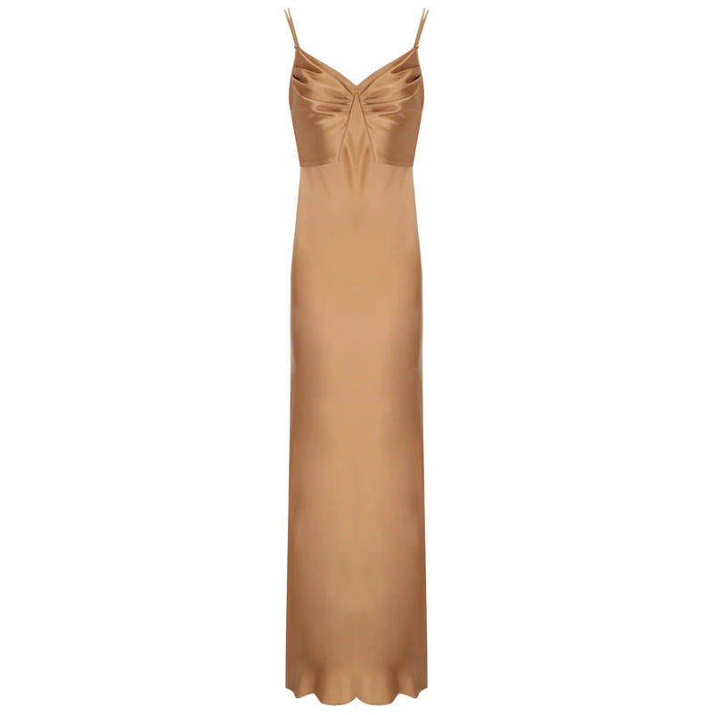 Elisabetta Franchi 女士 中长连衣裙 CARPET 红色缎面布织连衣裙