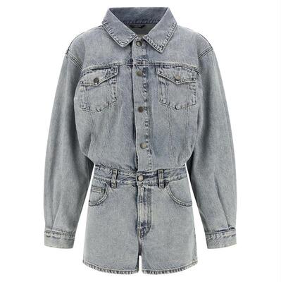 Haikure 女士 SS26 连身裤 Elle Authentic Lax 牛仔短连体裤