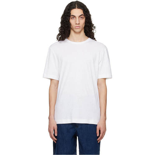 Boss 博斯 男士 T恤 白色 Cotton-Linen Regular Fit