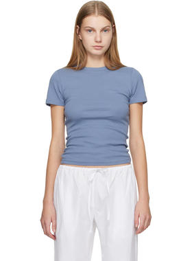 Matteau 女士 T恤 蓝色 Rib Baby T 恤