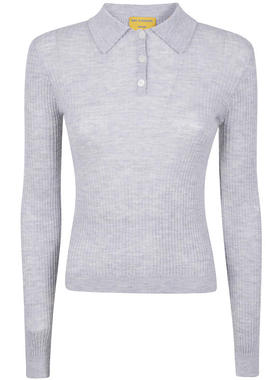 Guest In Residence 女士 FW25 POLO衫 灰色 LS Shrunken Polo 衫