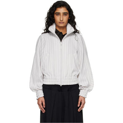 Y-3 女士 夹克 灰白色 Pinstripe Sport Uniform