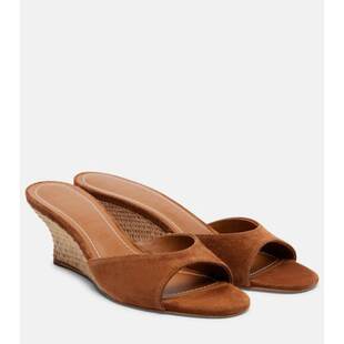 Staud 女士 凉鞋 Brigitte 60 绒面革坡跟鞋