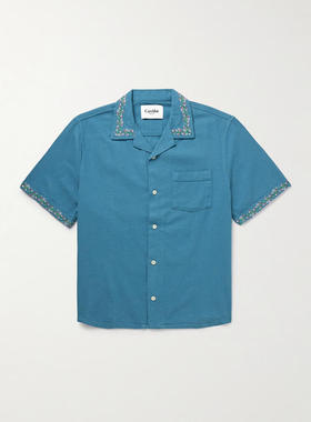 Corridor 男士 FW25 衬衫 Cotton-Hopsack 可拆卸领刺绣衬衫