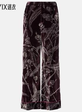 La DoubleJ 女款花朵缎面阔腿裤 迷衣时尚