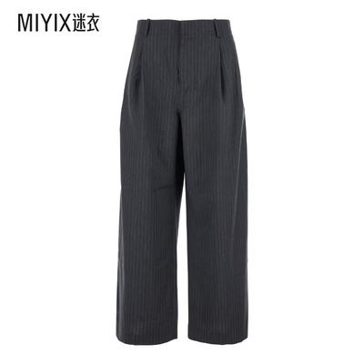 [秋冬新品]TONYWACK 男款Front Pences 灰色细条纹图案羊毛混纺男