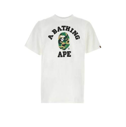 A Bathing Ape 猿人头 男士 FW26 T恤 ABC 白色棉质迷彩拼贴画