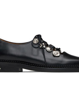 Toga 女士 休闲皮鞋 黑色 Hard Leather Lace Up 牛津鞋