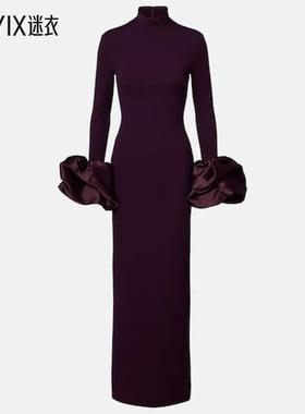 Solace London 女款Viviana 绸缎边礼服 迷衣时尚