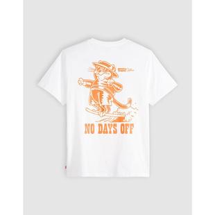 T恤 白色 背部印花宽松款 男士 off Levi days
