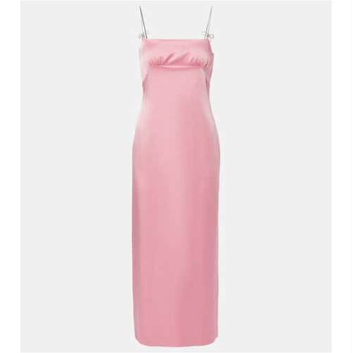 Blumarine 蓝色情人 女士 中长连衣裙 Envers 精饰缎面