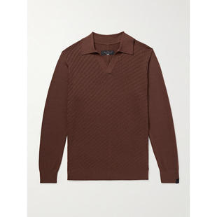 Rag  Bone 男士 毛衣 Charles Johnny 修身针织织纹羊毛Polo毛衣