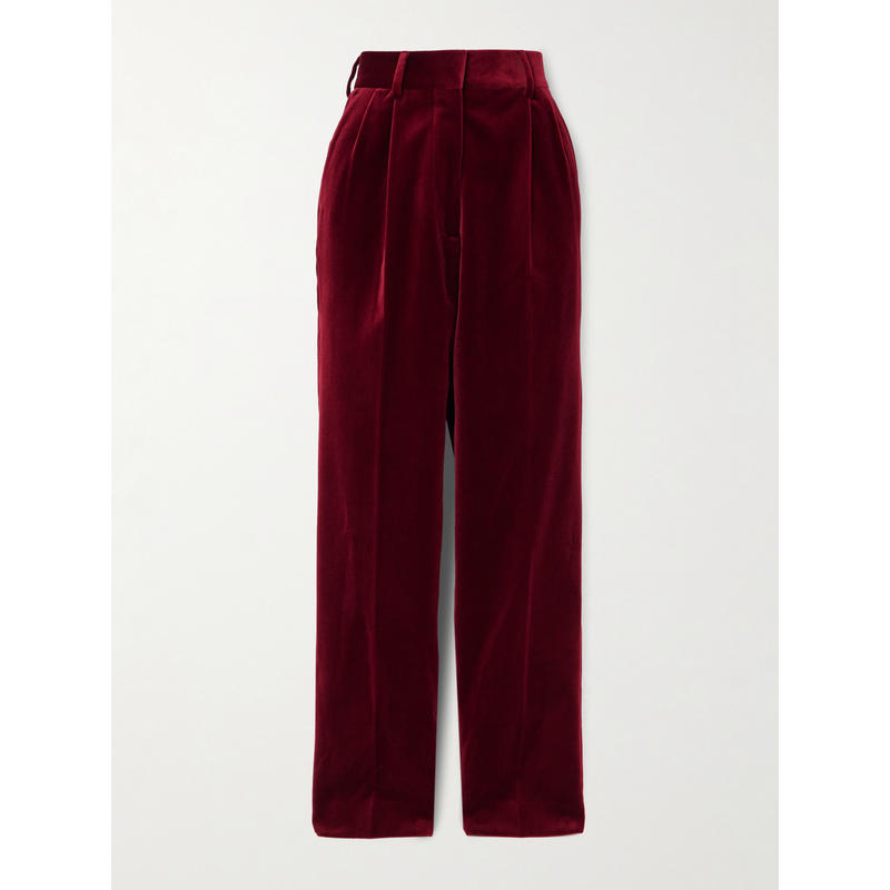 Blazé Milano 女士 长裤 狐狸褶裥棉质天鹅绒直筒裤