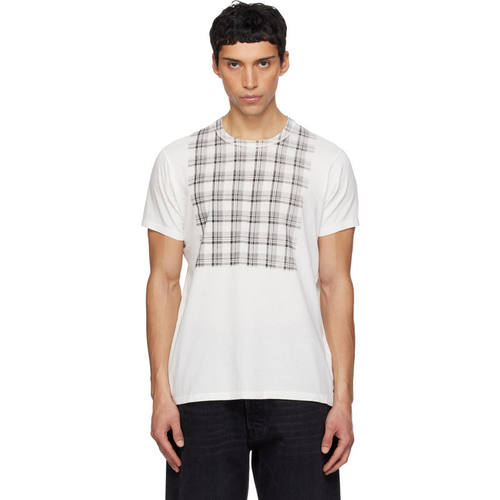 Maison Margiela 马吉拉 男士 T恤 白色 Check Panel Cotton